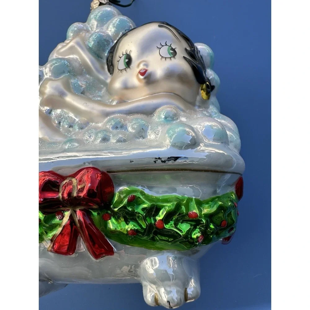 Vintage Kurt Adler Betty Boop Bubble Bath  1998‎ Polonaise Glass Ornament